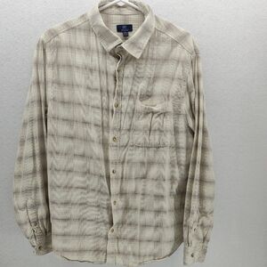George Men's Beige Checkered Button-Down Shirt